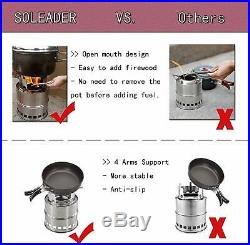 Portable Stainless Steel Wood Burning Hiking, Camp, Camping Stove