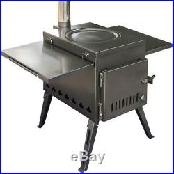 Portable Stainless Steel Wood-Burning Stove, Outdoor, Field Stove, Camping, Fish