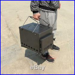 Portable Stainless Steel Wood-Burning Stove, Outdoor, Field Stove, Camping, Fish