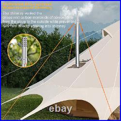 Portable Stainless Steel Wood Burning Stove with 7 Chimney Pipes for Tent, Cooking Portable Stainless Steel Wood Burning Stove with 7 Chimney Pipes for Tent, Cooking