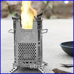 Portable Stainless Steel Wood Burning Stove with Built-in Fan Firewood Stoves UM