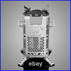 Portable Stainless Steel Wood Burning Stove with Built-in Fan Firewood Stoves UM