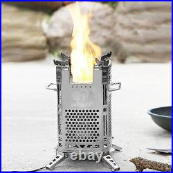 Portable Stainless Steel Wood Burning Stove with Built-in Fan Firewood Stoves gN