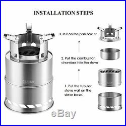Portable Stainless Steel wood Burning Stove for Outdoor Hiking Style-2