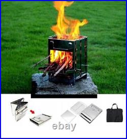 Portable Stove Wood Burning Cooking Tool Foldable Camping Outdoor Fireplace 1pc