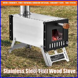 Portable Tent Camping Stove with Pipe Backpacking Trips Indoor Outdoor Cooking Portable Tent Camping Stove with Pipe Backpacking Trips Indoor Outdoor Cooking