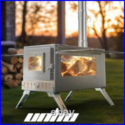 Portable Tent Stove Camping Wood Burning Stove Backyard Stove with 7 Chimney Pipes Portable Tent Stove Camping Wood Burning Stove Backyard Stove with 7 Chimney Pipes