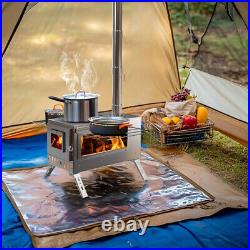 Portable Tent Stove Camping Wood Burning Stove Backyard Stove with 7 Chimney Pipes Portable Tent Stove Camping Wood Burning Stove Backyard Stove with 7 Chimney Pipes
