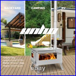 Portable Tent Stove Camping Wood Burning Stove Backyard Stove with 7 Chimney Pipes Portable Tent Stove Camping Wood Burning Stove Backyard Stove with 7 Chimney Pipes
