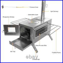 Portable Tent Stove Camping Wood Burning Stove Backyard Stove with 7 Chimney Pipes Portable Tent Stove Camping Wood Burning Stove Backyard Stove with 7 Chimney Pipes