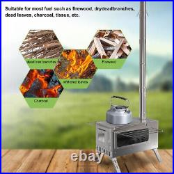 Portable Tent Stove Camping Wood Burning Stove Backyard Stove with 7 Chimney Pipes Portable Tent Stove Camping Wood Burning Stove Backyard Stove with 7 Chimney Pipes