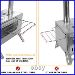 Portable Tent Stove Camping Wood Burning Stove Backyard Stove with 7 Chimney Pipes Portable Tent Stove Camping Wood Burning Stove Backyard Stove with 7 Chimney Pipes