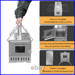 Portable Tent Stove Camping Wood Burning Stove Backyard Stove with 7 Chimney Pipes Portable Tent Stove Camping Wood Burning Stove Backyard Stove with 7 Chimney Pipes