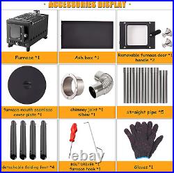 Portable Titanium Camping Wood Stove with Upgraded Dual Interior Wall Post Combu