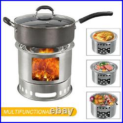 Portable Wood BBQ Barbecue Grill Charcoal Burning Stove for Outdoor Camping O7I6