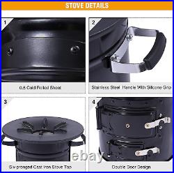 Portable Wood-Burning Camping Rocket Stove with Carrying Bag Ideal for Cooking