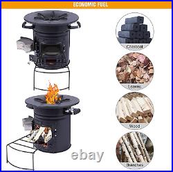 Portable Wood-Burning Camping Rocket Stove with Carrying Bag Ideal for Cooking