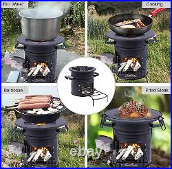 Portable Wood-Burning Camping Rocket Stove with Carrying Bag Ideal for Cooking