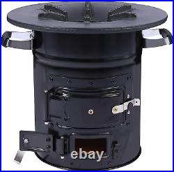 Portable Wood-Burning Camping Rocket Stove with Carrying Bag Ideal for Cooking