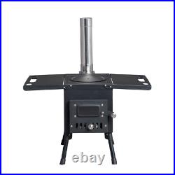 Portable Wood Burning Cooking Stove Outdoor Camp Tent Stove with Chimney Pipes