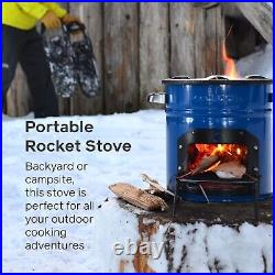 Portable Wood Burning Rocket Stove for Outdoor Cooking Lightweight & Efficient