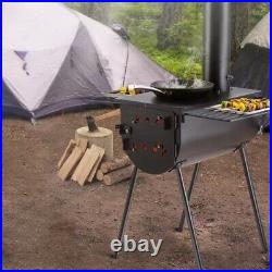 Portable Wood Burning Stove 118 in. Alloy Steel Camping Tent Stove for Outdoor