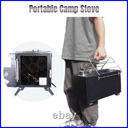 Portable Wood Burning Stove Camping Hot Tent BBQ for Outdoor with Chimney Pipes Portable Wood Burning Stove Camping Hot Tent BBQ for Outdoor with Chimney Pipes