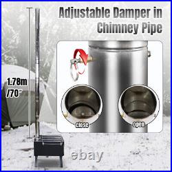 Portable Wood Burning Stove Camping Hot Tent BBQ for Outdoor with Chimney Pipes Portable Wood Burning Stove Camping Hot Tent BBQ for Outdoor with Chimney Pipes