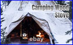 Portable Wood Burning Stove Camping Hot Tent BBQ for Outdoor with Chimney Pipes Portable Wood Burning Stove Camping Hot Tent BBQ for Outdoor with Chimney Pipes