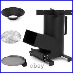 Portable Wood Burning Stove Charcoal Grill in Black With 14.5 in. Cooking Grate Portable Wood Burning Stove Charcoal Grill in Black With 14.5 in. Cooking Grate