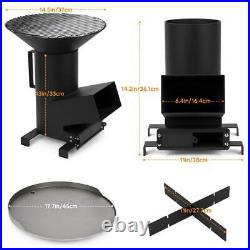 Portable Wood Burning Stove Charcoal Grill in Black With 14.5 in. Cooking Grate Portable Wood Burning Stove Charcoal Grill in Black With 14.5 in. Cooking Grate