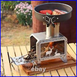 Portable Wood Burning Stove Outdoor Camping Backpacking Cooking Stainless Steel Portable Wood Burning Stove Outdoor Camping Backpacking Cooking Stainless Steel