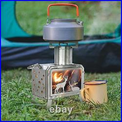 Portable Wood Burning Stove Outdoor Camping Backpacking Cooking Stainless Steel Portable Wood Burning Stove Outdoor Camping Backpacking Cooking Stainless Steel