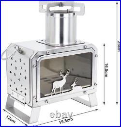 Portable Wood Burning Stove Outdoor Camping Backpacking Cooking Stainless Steel Portable Wood Burning Stove Outdoor Camping Backpacking Cooking Stainless Steel
