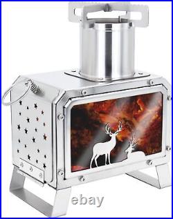 Portable Wood Burning Stove Outdoor Camping Backpacking Cooking Stainless Steel Portable Wood Burning Stove Outdoor Camping Backpacking Cooking Stainless Steel
