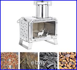 Portable Wood Burning Stove Outdoor Camping Backpacking Cooking Stainless Steel Portable Wood Burning Stove Outdoor Camping Backpacking Cooking Stainless Steel
