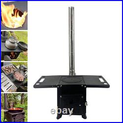 Portable Wood Burning Stove Outdoor Hiking Camping Tent Stove with Chimney Pipes Portable Wood Burning Stove Outdoor Hiking Camping Tent Stove with Chimney Pipes