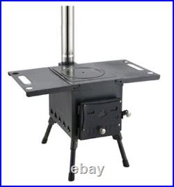 Portable Wood Burning Stove Outdoor Hiking Camping Tent Stove with Chimney Pipes Portable Wood Burning Stove Outdoor Hiking Camping Tent Stove with Chimney Pipes