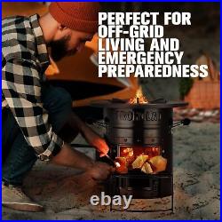Portable Wood Burning Stove with Canvas Storage Bag and Fuel Support System