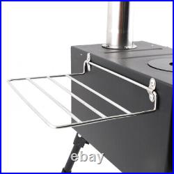 Portable Wood Burning Stove with Chimney Pipe Heater for Camping Cookout Tent US