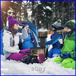 Portable Wood Burning Stove with Fire Window Sturdy Camping Stove with 5 Secti Portable Wood Burning Stove with Fire Window Sturdy Camping Stove with 5 Secti