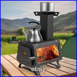 Portable Wood Camping Burning Stove Heater with 2 Cooking Positions Portable Wood Camping Burning Stove Heater with 2 Cooking Positions