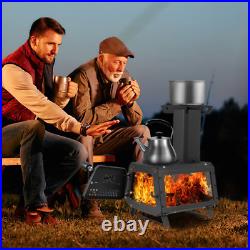 Portable Wood Camping Burning Stove Heater with 2 Cooking Positions Portable Wood Camping Burning Stove Heater with 2 Cooking Positions