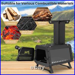 Portable Wood Camping Burning Stove Heater with 2 Cooking Positions Portable Wood Camping Burning Stove Heater with 2 Cooking Positions