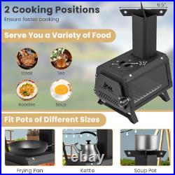 Portable Wood Camping Burning Stove Heater with 2 Cooking Positions Portable Wood Camping Burning Stove Heater with 2 Cooking Positions