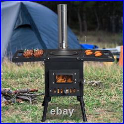 Portable Wood Camping Stove with Foldable Legs 22.6x11.4x14.6
