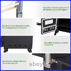 Portable Wood Stove Black Iron Panel with Chimney Camping Stove