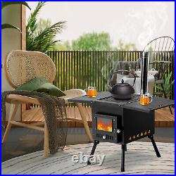 Portable Wood Stove Black Iron Panel with Chimney Camping Stove Portable Wood Stove Black Iron Panel with Chimney Camping Stove