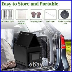 Portable Wood Stove Black Iron Panel with Chimney Camping Stove Portable Wood Stove Black Iron Panel with Chimney Camping Stove