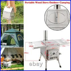 Portable Wood Stove Outdoor Camping Picnic Cook Heating Wood Burning Stove& Pipe Portable Wood Stove Outdoor Camping Picnic Cook Heating Wood Burning Stove& Pipe